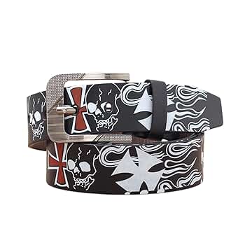 Amazon.com: Caviotess Skull Skeleton Pattern Pin Buckle Belt